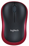 1925166 Мышь Logitech M186 черный/красный оптическая (1000dpi) беспроводная USB2.0 для ноутбука (2but)