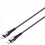 1827126 LDNIO LD_B4528 LC112/ USB кабель PD: Type-C--Lightning/ 2m/ 20W/ медь: 176 жил/ Нейлоновая оплетка/ Gray