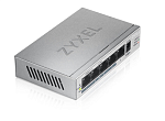 GS1005HP-EU0101F Коммутатор Zyxel Networks PoE+ Zyxel GS1005HP, 5xGE (4xPoE+), настольный, металлический, бесшумный, бюджет PoE 60 Вт