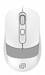 1869103 Мышь Оклик 310M белый/серый оптическая (2400dpi) USB для ноутбука (4but)