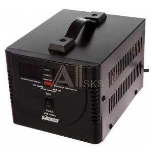 1997009 Стабилизатор POWERMAN AVS 1000D, черный, ступенчатый регулятор, цифровые индикаторы уровней напряжения, 1000ВА, 140-260В, максимальный входной ток 7А,