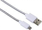 1028447 Кабель Hama FOB-20075 Cotton 00020075 micro USB B (m) USB A(m) 1м белый