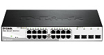 Коммутатор D-LINK DGS-1210-20/F1A, L2 Smart Switch with 16 10/100/1000Base-T ports and 4 1000Base-T/SFP combo-ports.8K Mac address, 802.3x Flow Control, 256 of
