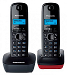 620636 Р/Телефон Dect Panasonic KX-TG1612RU3 темно-серый/красный (труб. в компл.:2шт) АОН