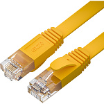 1000670932 GCR Патч-корд PROF плоский прямой 3.0m, UTP медь кат.6, желтый, 30 AWG, ethernet high speed 10 Гбит/с, RJ45, T568B, GCR-52829