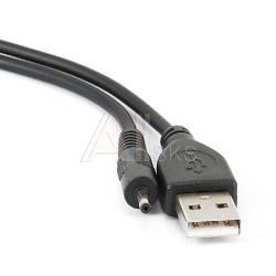 1293753 Gembird/Cablexpert CC-USB-AMP25-0.7M Кабель USB 2.0 Pro , AM/DC 2,5мм 5V 2A (для планшетов Android), 0.7м, экран, черный, пакет