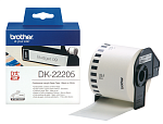 DK22205 Brother DK22205: для печати наклеек черным на белом фоне, ширина: 62 мм. Длина ленты: 30,48 м, ширина: 62 мм