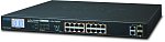 1000467285 Коммутатор Planet 16-Port 10/100TX 802.3at PoE + 2-Port Gigabit TP/SFP Combo Ethernet Switch with LCD PoE Monitor (300W)
