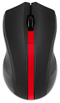 412861 Мышь Оклик 615MW черный/красный оптическая (1200dpi) беспроводная USB для ноутбука (3but)