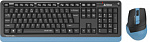 1931380 Клавиатура + мышь A4Tech Fstyler FGS1035Q клав:черный/синий мышь:черный/синий USB беспроводная Multimedia (FGS1035Q NAVY BLUE)