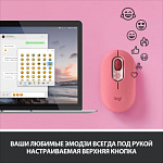 1672267 Мышь Logitech POP Mouse with emoji розовый/красный оптическая (4000dpi) беспроводная BT/Radio USB (4but)