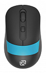 1869090 Мышь Оклик 310MW черный/синий оптическая (3200dpi) беспроводная USB для ноутбука (4but)