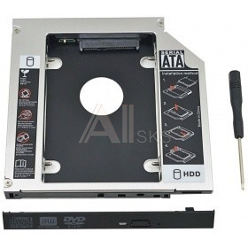 1504609 ORIENT Адаптер UHD-2SC9, для 2.5” SATA HDD для установки в SATA отсек оптического привода ноутбука 9.5 мм (30262)