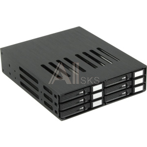 1511845 Procase L2-106-SATA3-BK {Корзина L2-106SATA3 6 SATA3/SAS, черный, с замком, hotswap mobie rack module for 2,5" slim HDD(1x5,25) 2xFAN 40x15mm}