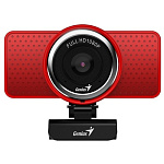 1637823 Web-камера Genius ECam 8000 Red {1080p Full HD, вращается на 360°, универсальное крепление, микрофон, USB} [32200001407]