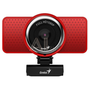 1637823 Web-камера Genius ECam 8000 Red {1080p Full HD, вращается на 360°, универсальное крепление, микрофон, USB} [32200001407]