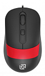 1869102 Мышь Оклик 310M черный/красный оптическая (2400dpi) USB для ноутбука (4but)