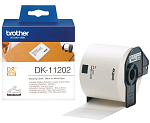 DK11202 Brother DK11202: для печати наклеек черным на белом фоне, 62 мм х 100 м, 300 эт в рул