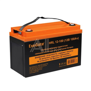 1961020 Exegate EX285656RUS Аккумуляторная батарея ExeGate HRL 12-100 (12V 100Ah, под болт М6)