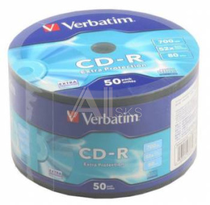 393903 Диск CD-R Verbatim 700Mb 52x bulk (50шт) (43787)