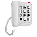 1438507 TEXET TX-201 белый { проводной, повторный набор номера, кнопка выключения микрофона, регулятор громкости звонка, белый}