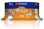 72494 Диск DVD-R Verbatim 4.7Gb 16x Cake Box (25шт) Printable (43538)