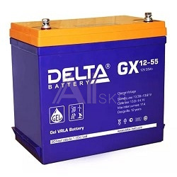 1458295 Delta GX 12-55 (55 А\ч, 12В) свинцово- кислотный аккумулятор