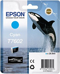 1037212 Картридж струйный Epson T7602 C13T76024010 голубой (2200стр.) (25.9мл) для Epson SureColor SC-P600